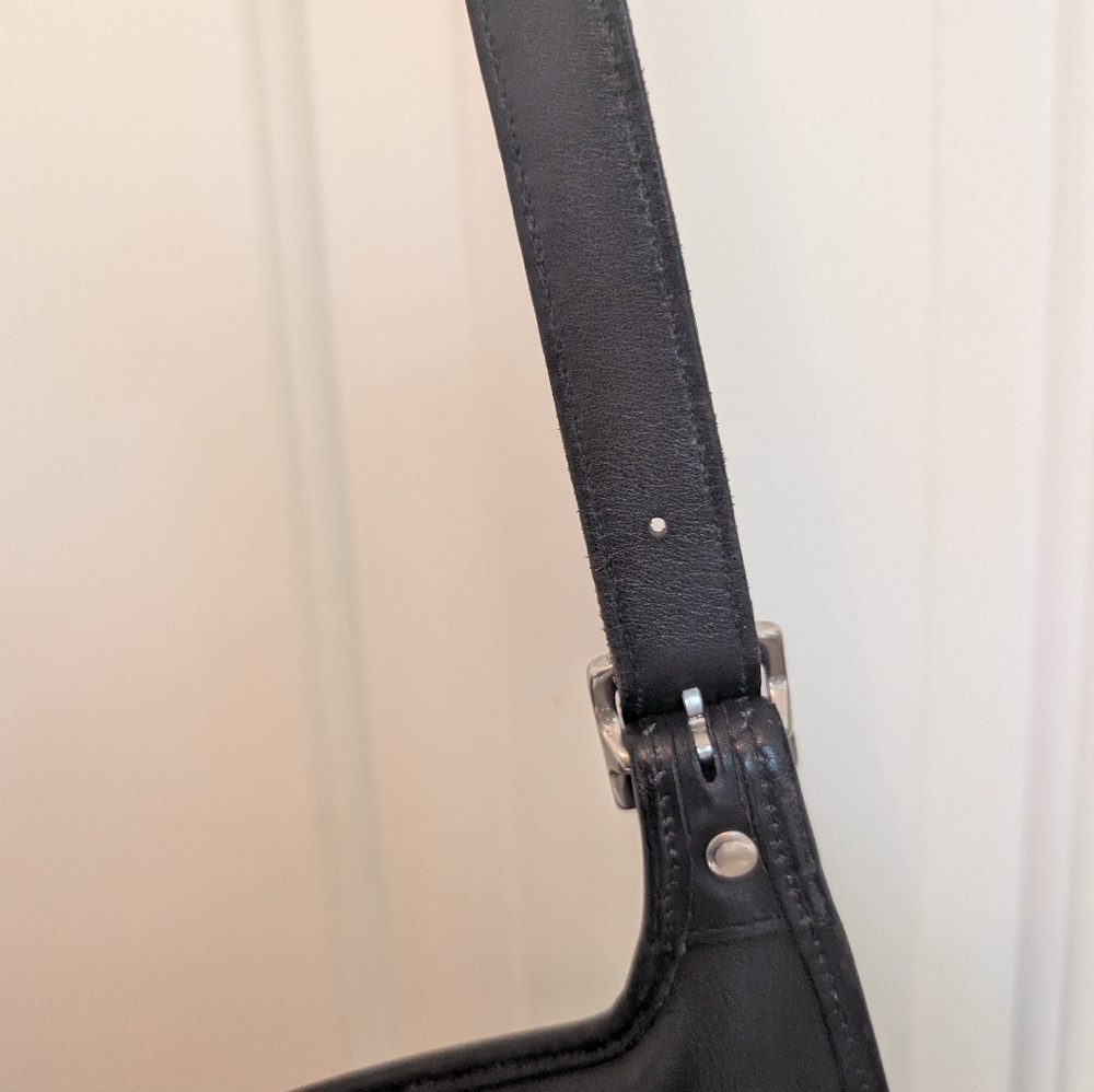 Coach Vintage Hippie Flap Saddle Soft Black Leather Large Crossbody Bag 9134 - Picture 7 of 14